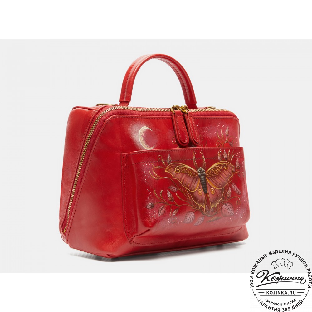 Женская кожаная сумка "Крис" "Мотылёк"